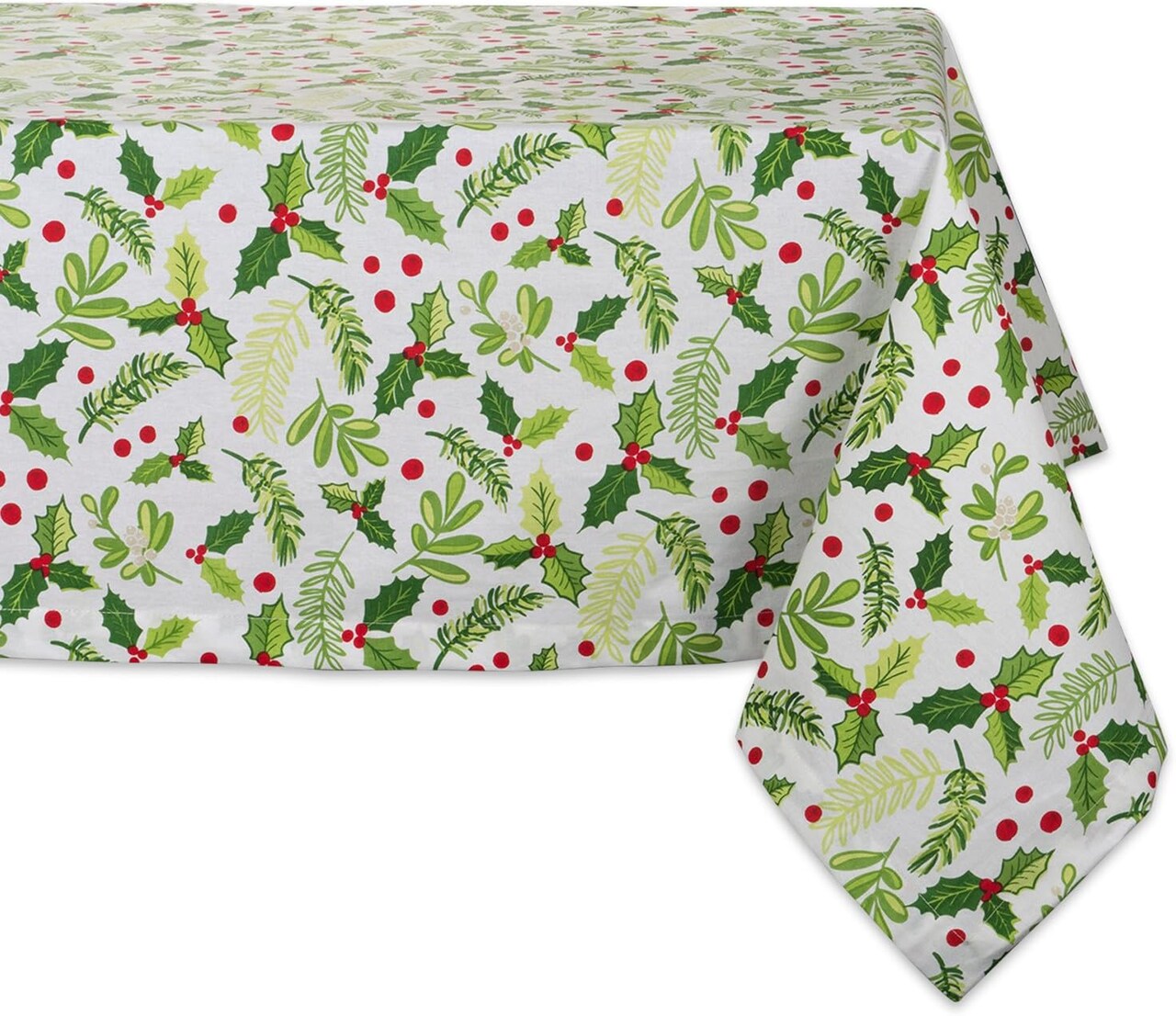 Holiday Dining Table & Kitchen Décor, Square Tablecloth, 52x52, Christmas Greenery